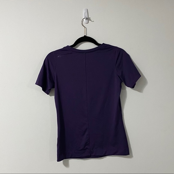 Reebok Purple V-Neck Athletic Play Dry Shirt SMALL - Picture 3 of 5